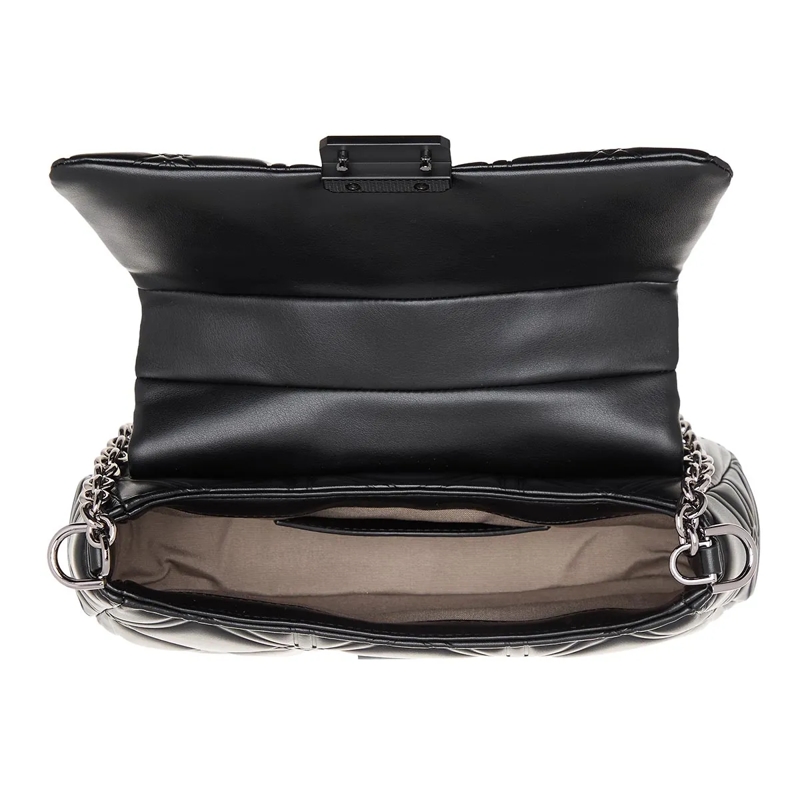 Emporio Armani Crossbody Bag Camera Case Con Catena Simil Nappa Goffrata - Came Nero(Image 6)