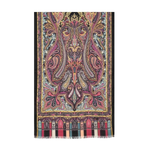 Etro  Tuch mit Paisley Muster aus Kaschmir Schwarz