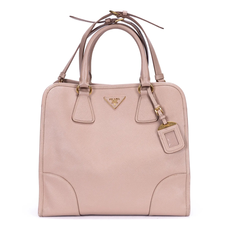Prada Crossbody Bag Saffiano Lux Tote hellrosa
