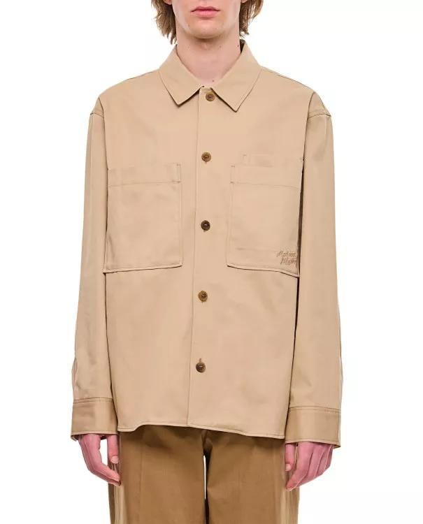 Maison Kitsune - Cotton Overshirt - Größe L - brown