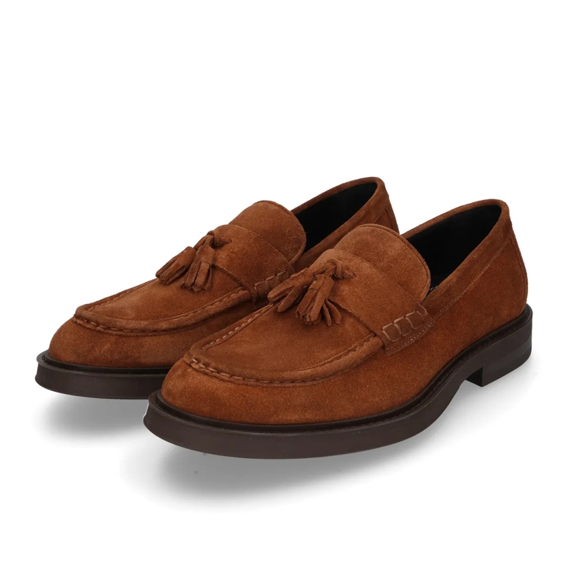 Heinrich Dinkelacker Monkstraps Der Florenz Tassel V Loafer in tiefem Braun kombin mittel-braun(Image 2)