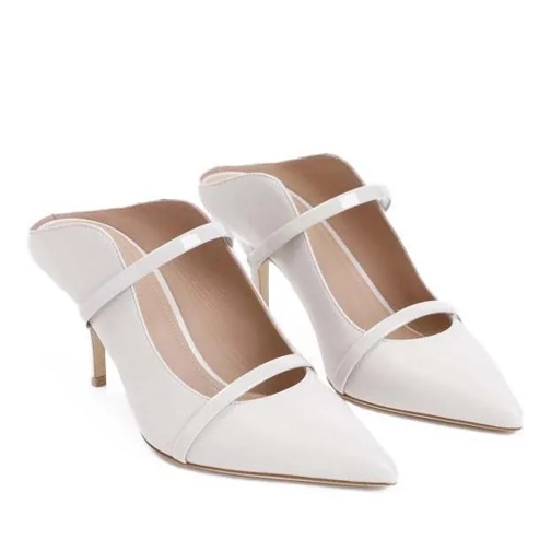 Malone Souliers Maureen 70 Nappa Leather Pumps White Tacchi