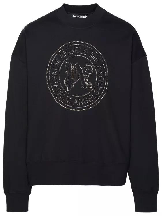 Palm Angels - Milano Stud%27 Sweatshirt In Black Cotton - Größe S - black