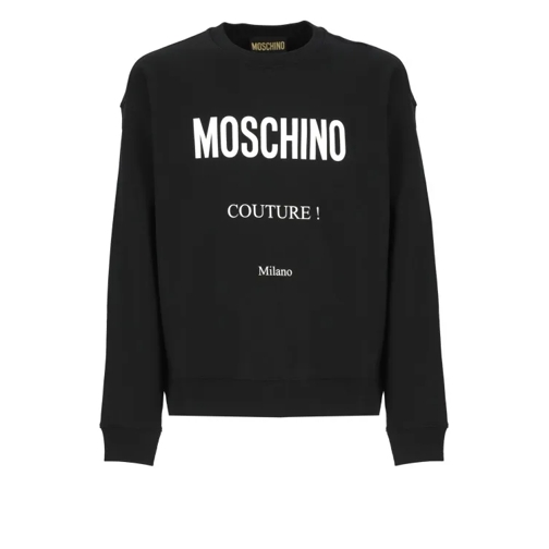 Moschino Cotton Logoed Sweatshirt Black 