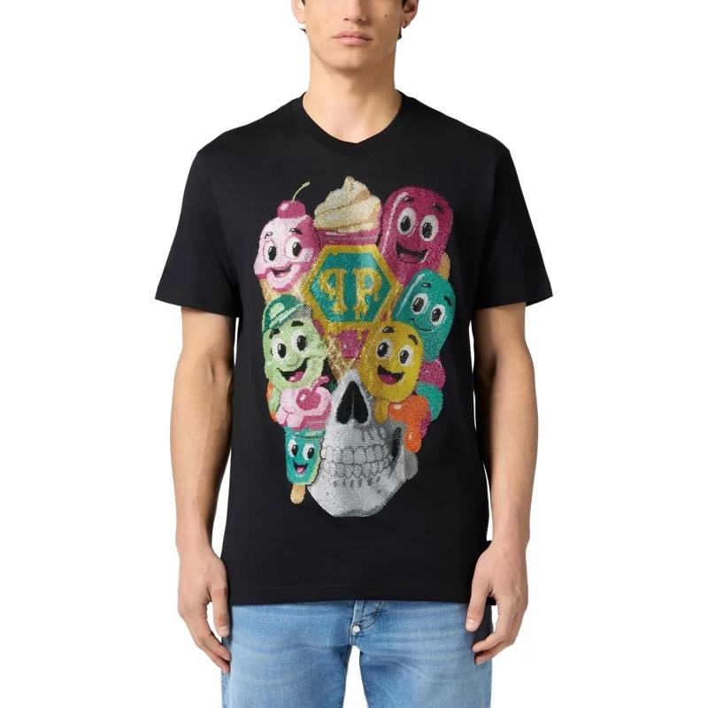 Philipp Plein T-Shirt Round Neck T-Shirt Little Ice Cream Skull schwarz(Image 4)