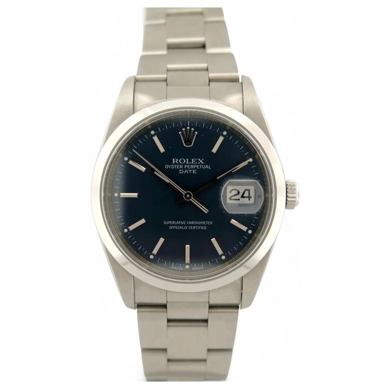 Rolex Automatikuhr VINTAGE ROLEX 15200 OYSTER PERPETUAL DATE 34 MM AU silber