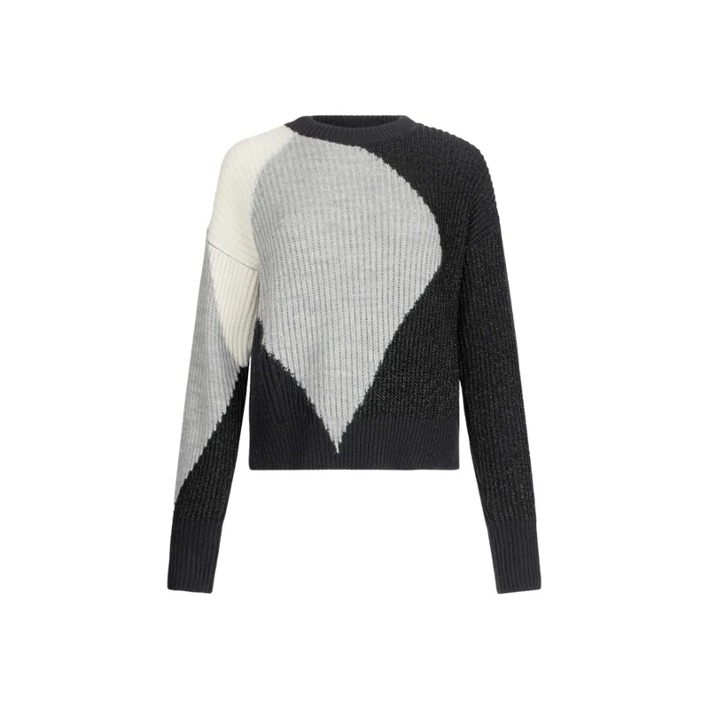 LIU JO Pull Color-Blocked Geometric Knit Sweater Multicolor