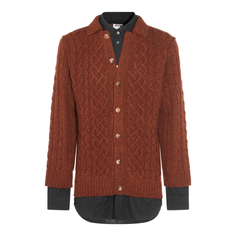 Moschino Vest Brown Wool Knitwear Brown