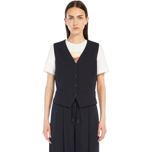 WEEKEND Max Mara MAX MARA WEEKEND ARIA BLAUE EINREIHIGER WESTE blau Vest