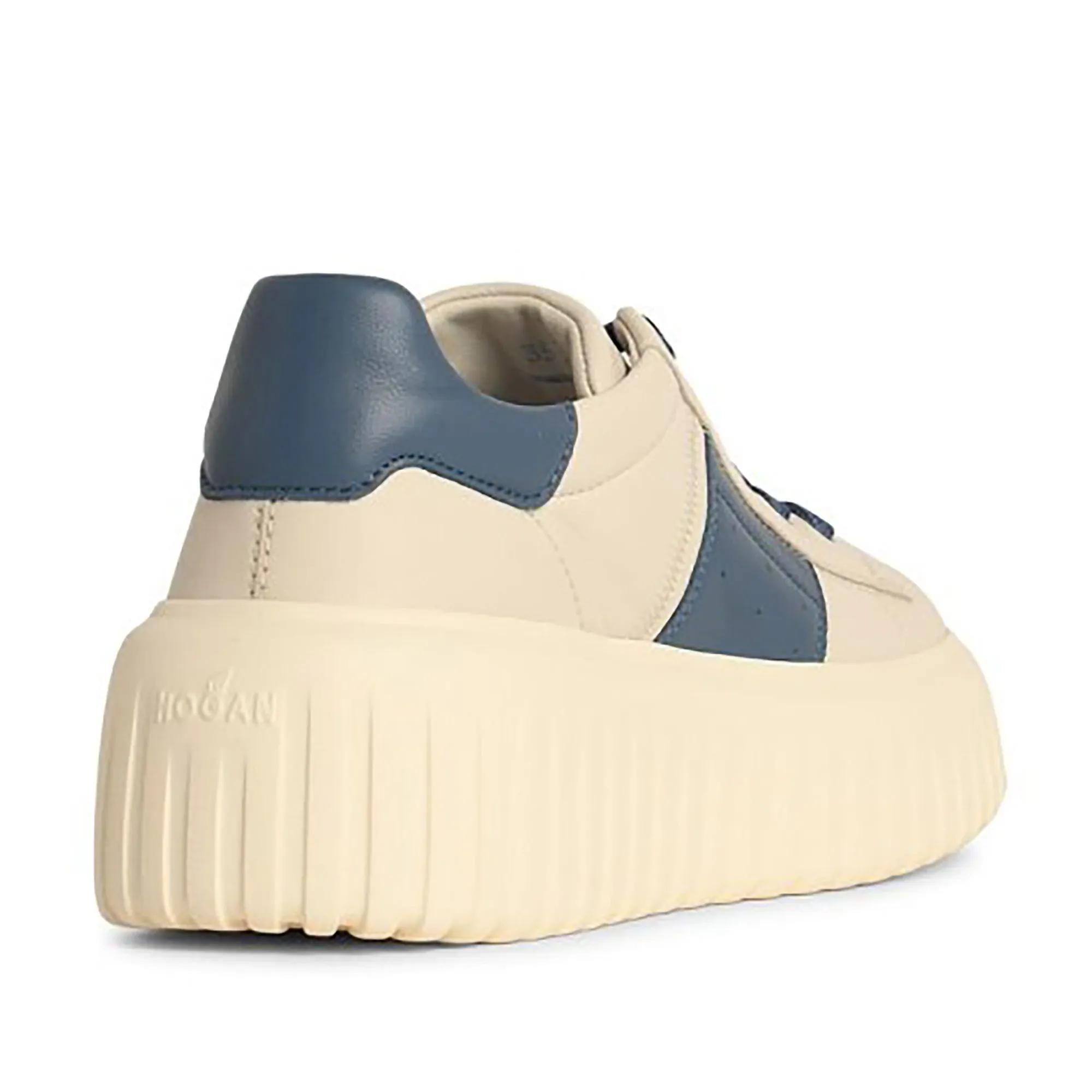 Hogan Low-Top Sneakers 'H Stripes' Ivory Leather Sneakers in beige