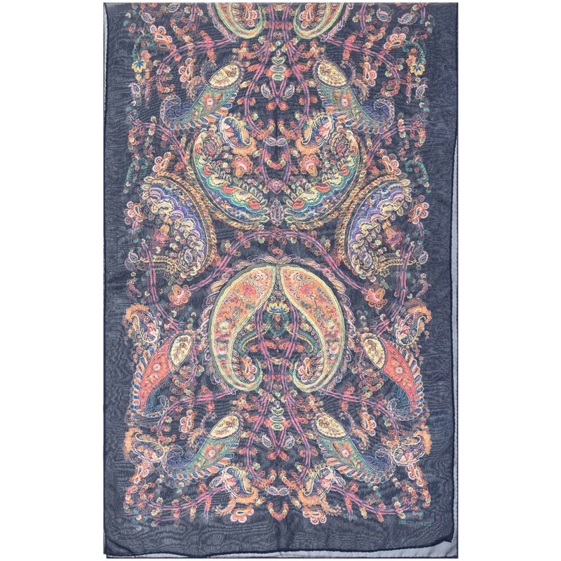 Etro Wollschal Foulard con Motivo Paisley mehrfarbig