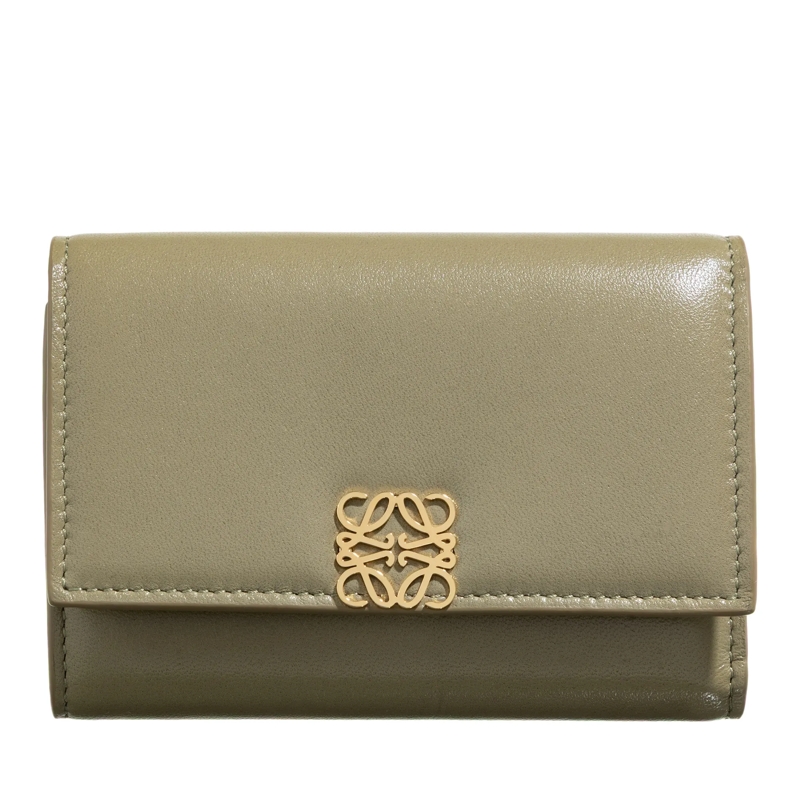 Loewe Tri-Fold-Portemonnaie Anagram Puffer Vertical Eucalyptus