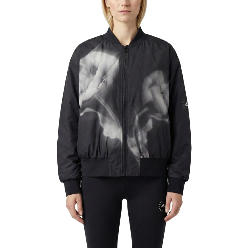 Adidas By Stella Mccartney Übergangsjacke Bomberjacke mit floralem Muster schwarz(Image 2)