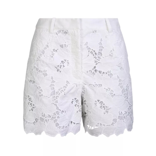 Self Portrait Cotton Lace White Shorts White Casual Shorts