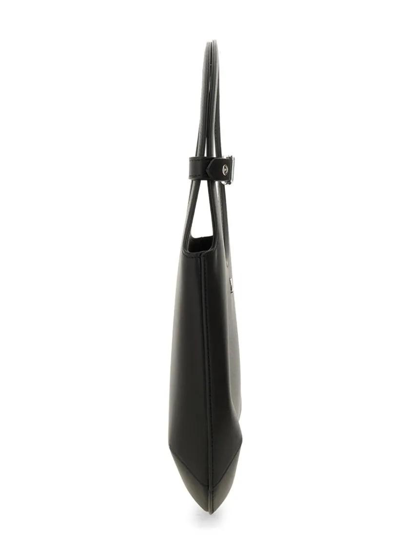 Courrèges Hobo bags Circular Handle Leather Bag With Adjustable Strap in zwart
