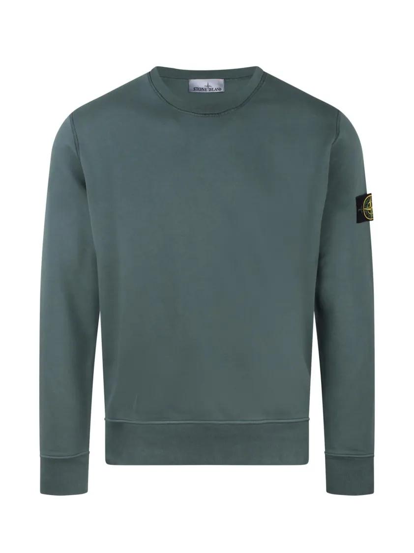 Thumbnail - Stone Island - Cotton Jersey Crew Neck Sweatshirt - Größe S - grün