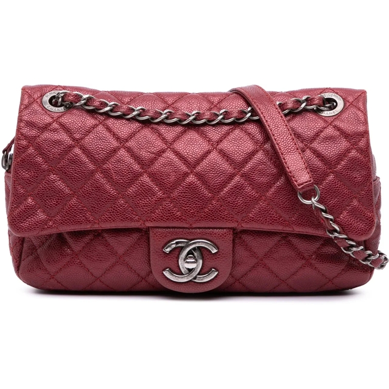 Chanel Sac à bandoulière Medium Quilted Caviar Easy Flap rot