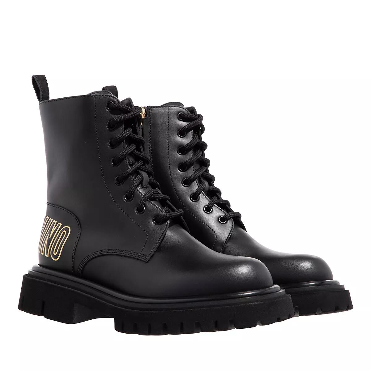 Moschino St.Ttod.Brick+Gua45 Vitello Nero | Schnürstiefel