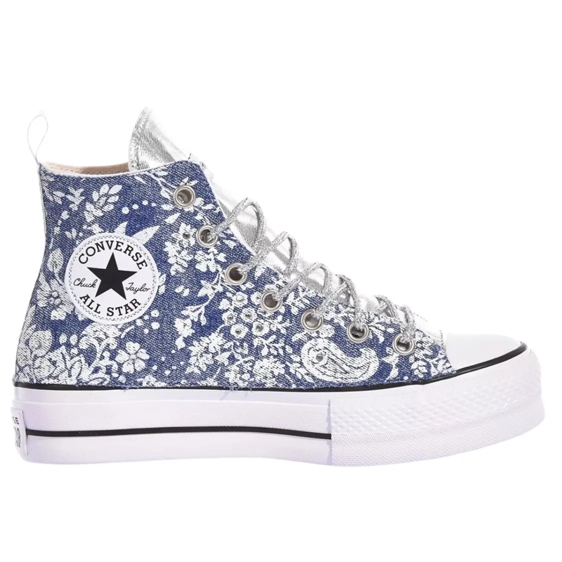 Converse Low-Top-Sneaker Platform Sneakers In Silver Light Blue Blue