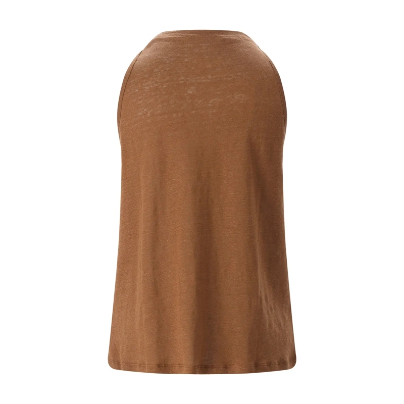 Luisa Cerano Top Neckholder Top aus Leinen braun(Image 3)
