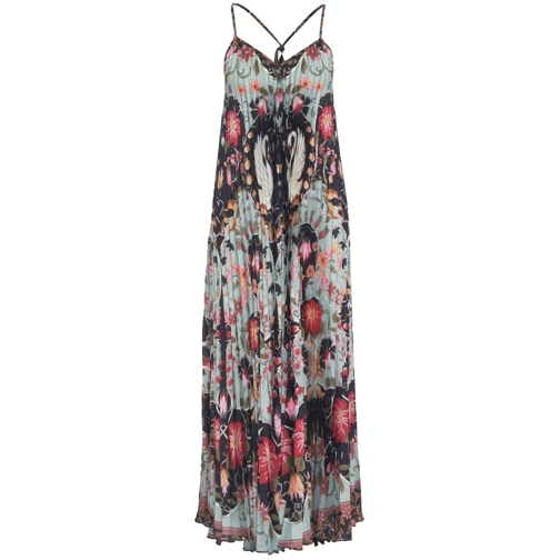 Farm Rio Robes midi Midi pleated dress 'Flowing Beauty' blau