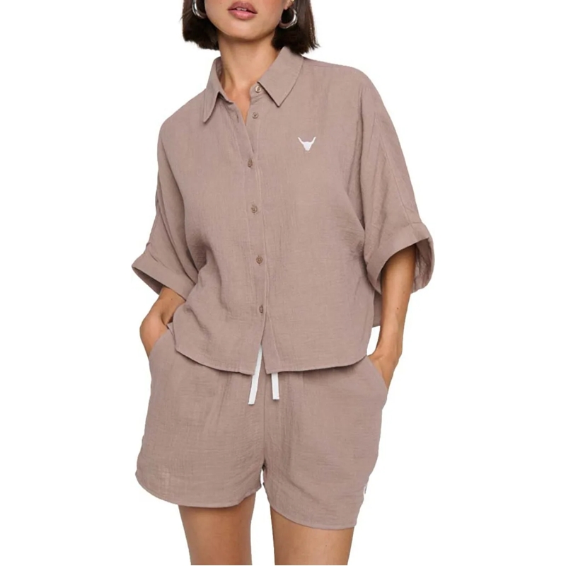 ALIX Shorts Crinkle Shorts taupe(Image 2)