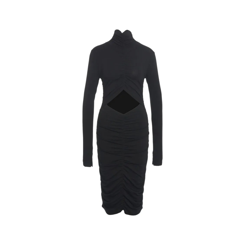 Thom Krom Midi-jurk Midi Dress With Cut-Out Black