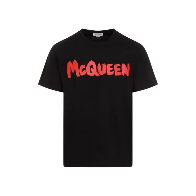 Alexander McQueen - Black Cotton T-Shirt - Größe S - schwarz