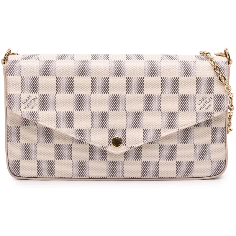 Louis Vuitton Schultertasche Damier Azur Pochette Felicie weiß