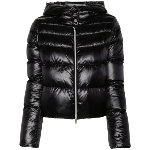 Herno Übergangsjacke Black Cropped Bomber Jacket Black