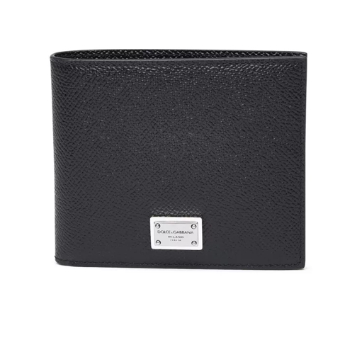 Dolce&Gabbana Black Leather Wallet Black Bi-Fold Portemonnee