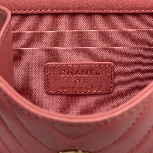 Chanel Porte-cartes 2019 Mini Chevron Lambskin Trendy CC Chain Wallet rose (Image 20)