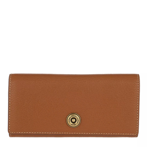 Lauren Ralph Lauren Millbrook Wallet Pebbled Leather Lauren 2 Tan/Orange Portemonnaie mit Überschlag
