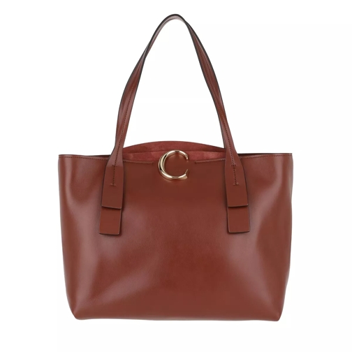 Chloé C Tote Bag Leather Sepia Brown Borsa da shopping