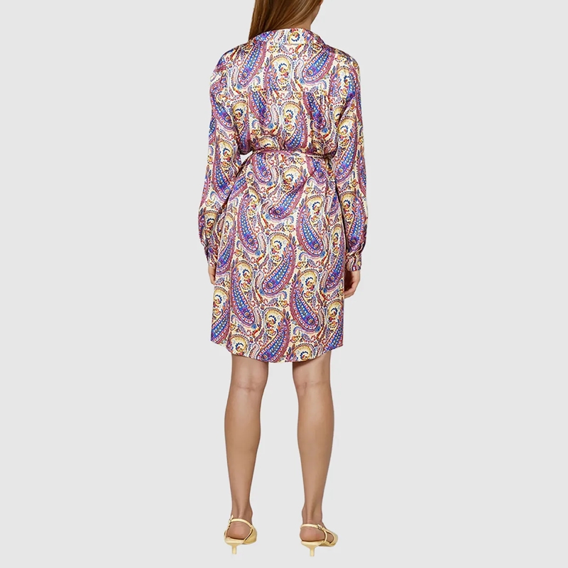 Marc Aurel Midikleid Hemdblusenkleid blau-silber(Image 4)