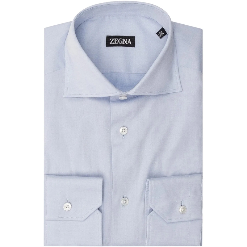 Zegna  Camicia Sartoriale Con Colletto Classico hellblau