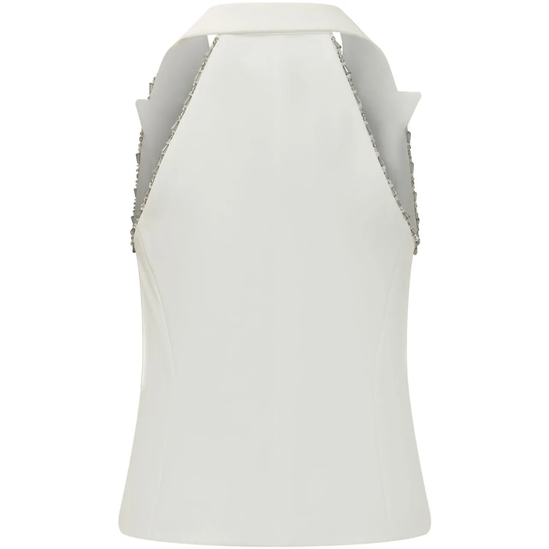 Pinko Blazer Gilet Strutturato con Revers weiß(Image 2)
