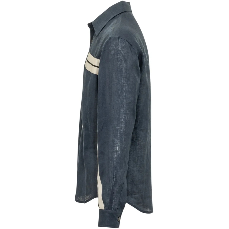 Palm Angels Haut décontracté Camicia Track con Bande e Logo blau(Image 3)