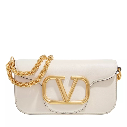 Valentino Garavani V Logo Small Shoulder Bag Leather Light Ivory Crossbodytas