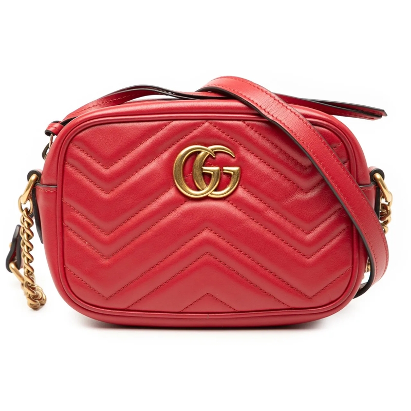 Gucci Sac à bandoulière Mini GG Marmont Matelasse Leather Crossbody rot
