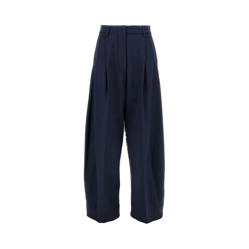 THE LATEST  Wide Trousers With Side Pockets Blue