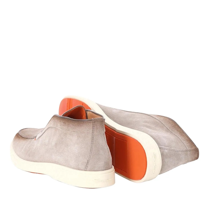 Santoni Schnürschuhe Mokassins aus Veloursleder grau(Image 3)