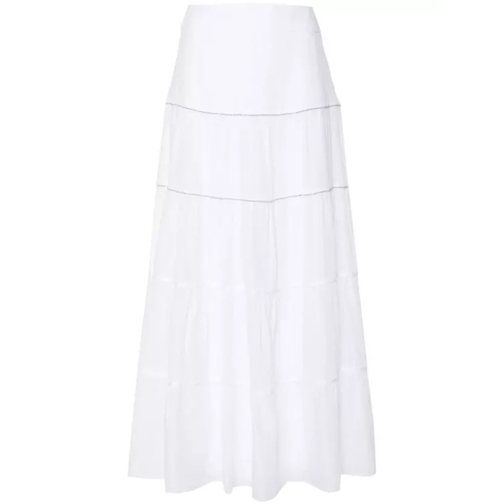 Peserico White Beaded Maxi Skirt White 
