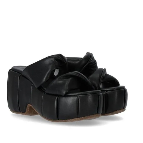 Themoirè Andromeda Black Platform Slide Black Mule