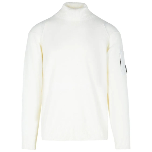 CP Company Turtleneck Sweater In White Wool Blend White Tröja