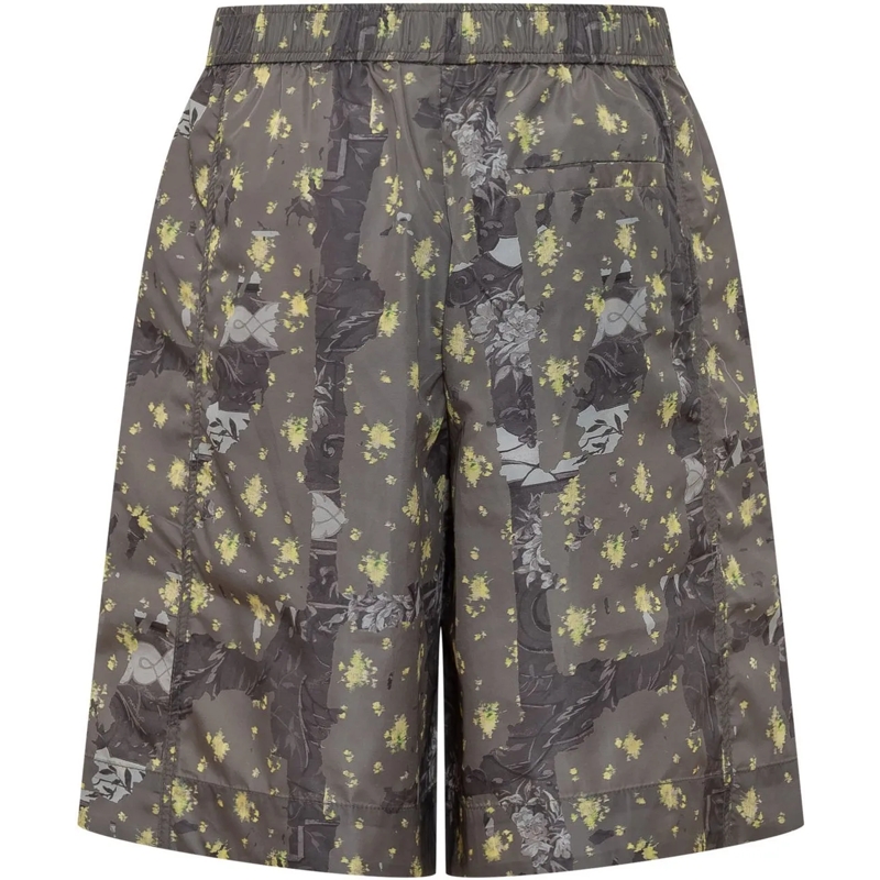 GANNI Shorts Short in Nylon con Stampa Astratta e Vita Elastici dunkelgrau(Image 2)
