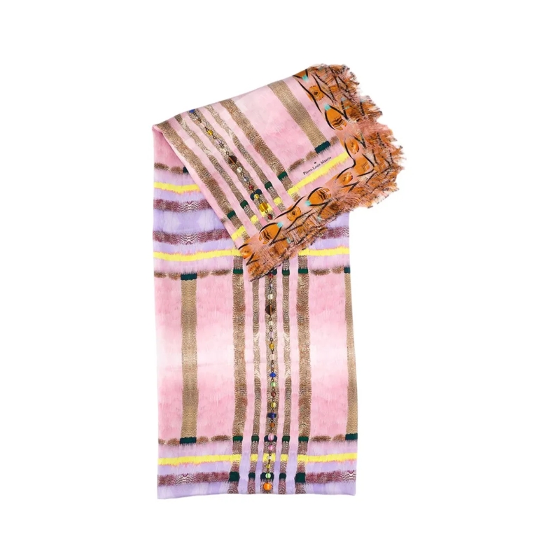 Pierre-Louis Mascia Écharpe légère Multicolor Printed Silk Stole Scarf Multicolor