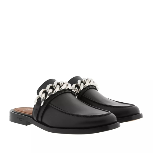 Givenchy Chain Backless Loafers Leather Black Mocassino