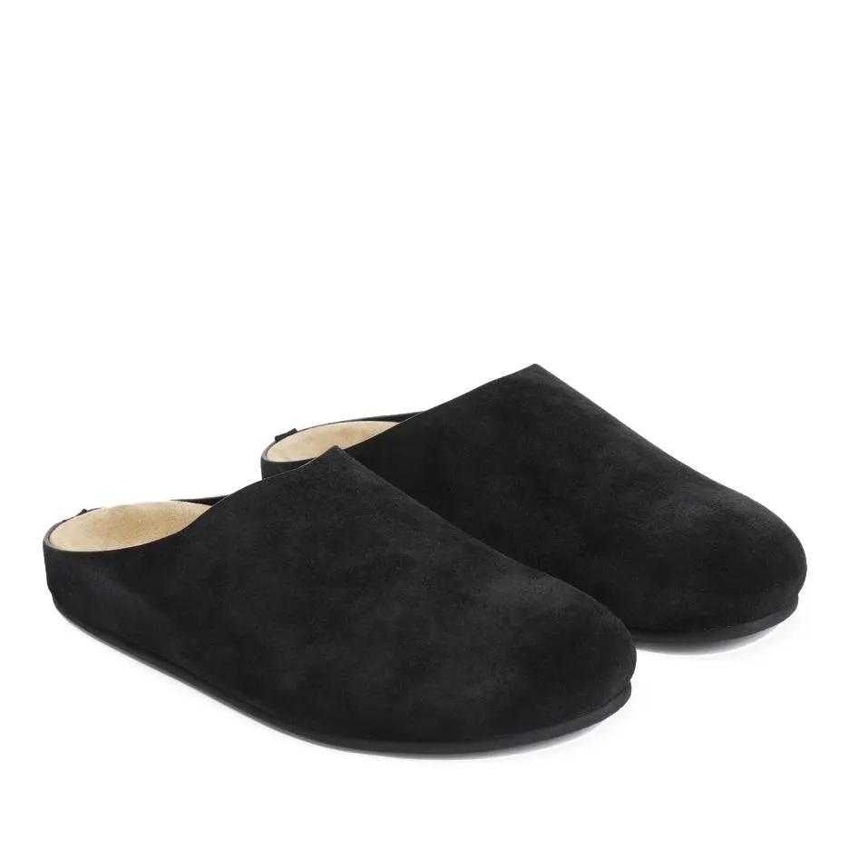 The Row Loafers & Ballerinas - Black Suede Calf Leather Hugo Slide Slippers - Gr. 42 (EU) - in Schwarz - für Damen