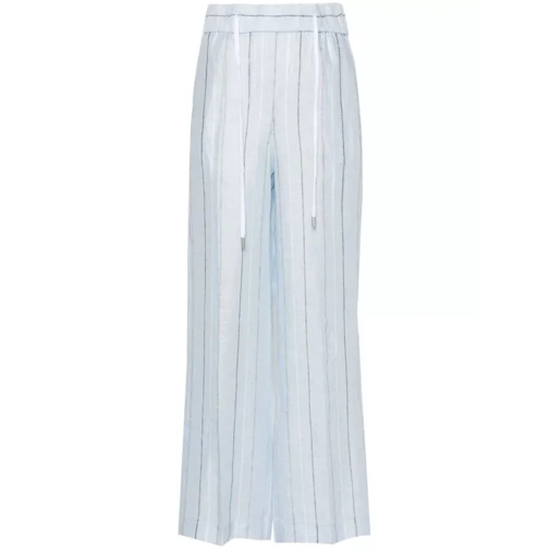 Peserico Blue Stripes Pants Blue 